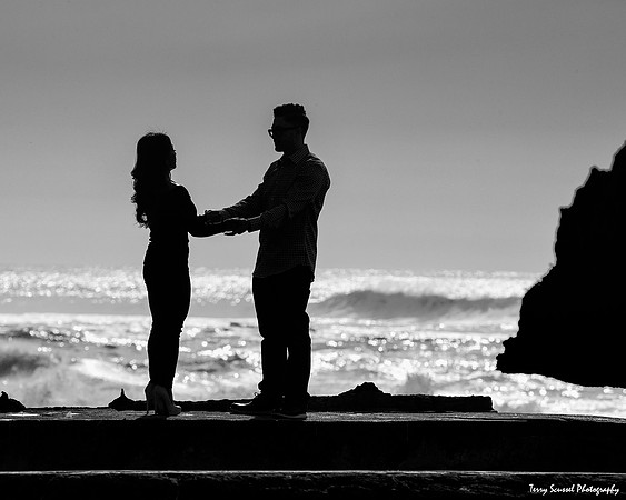 Honeymooners at Sutro Baths - B&W