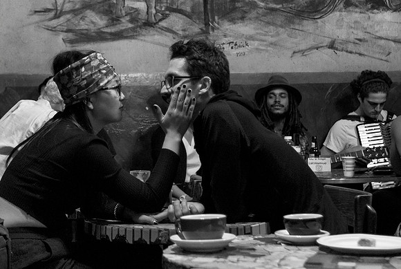 Cafe Trieste - Romantic Couple B&W