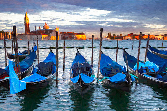Day 43 - Gondolas View of San Giorgio Maggiore - Oil Painting III