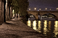 Evening Stroll on the Siene, Paris - Impressionistic