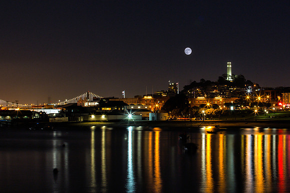 Moon Over Coit Tower - for print