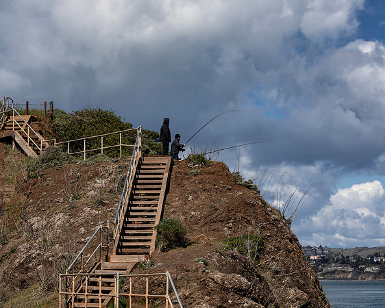 Fishing on top of Battery Yates