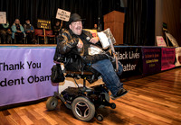 T. Scussel - Peter Mendoza speaks on Rights for People with Disabilities at Marin is Marching  - San Rafael B Street Community Center
