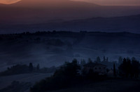 Foggy morning in San Quirico d`Orcia