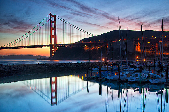 Golden Gate Reflection Over Horseshoe Bay