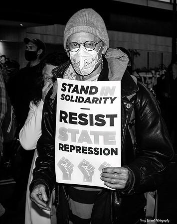 Solidarity w-Portland Rally 48 B&W (Terry Scussel)