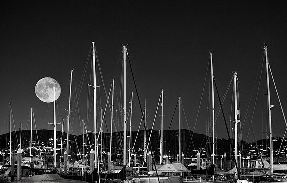Moon over Sausalito