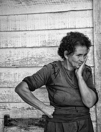 Francisco's Wife - Tobacco Farmer (B&W)