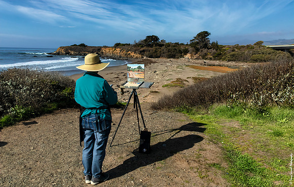 En Plein Air & Shadows at William Randolph Hearst Memorial Beach copy