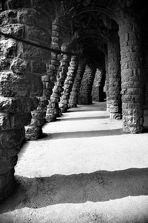 Park Guell Pathway 1 (B&W)