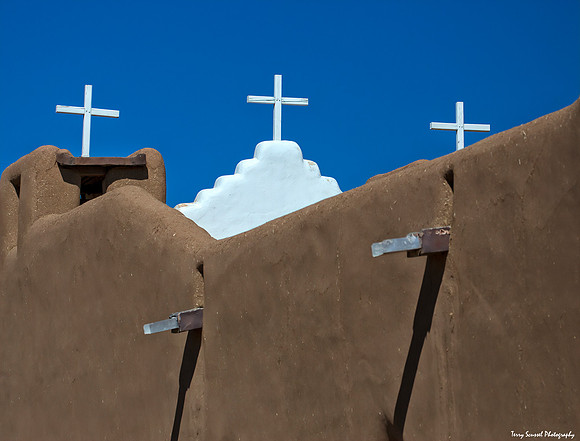 Blue, White & Adobe - Taos NM