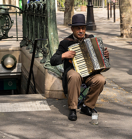 Hard Working Subway Minstrel - Abbesses Subway Station, near Montmartre 2 - Copy