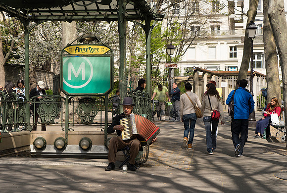 Hard Working Subway Minstrel - Abbesses Subway Station, near Montmartre