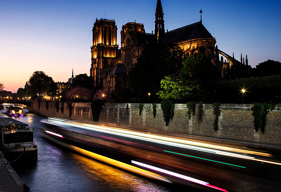 Notre Dame Light Streaks