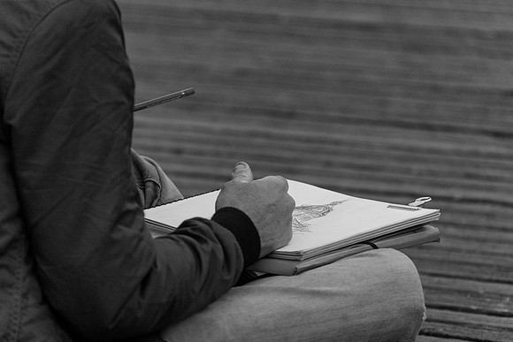 Pont des Arts Artist B&W