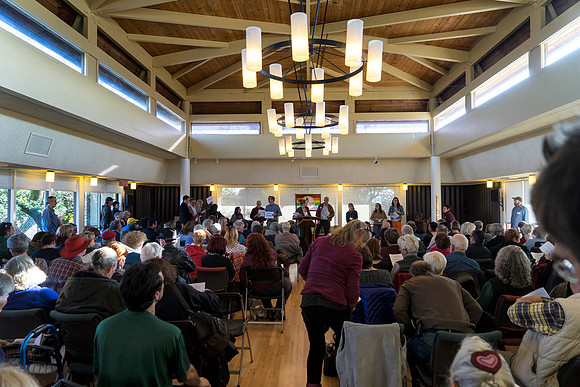 Elisabeth von Halem speaks at the United Marin 2020 Community Meeting