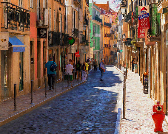 Alfama Street Scene 1 Impressionistic