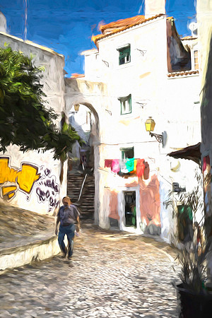 Alfama Street Scene 4 - Monet