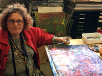 Chrissy doing art