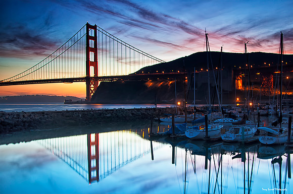 Golden Gate Reflection Over Horseshoe Bay