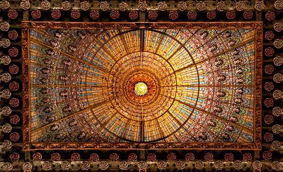 Palau de la Musica Catalana - Stained Glass Ceiling