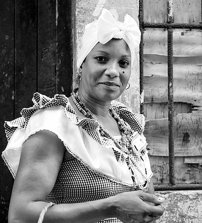 Flower Lady, Cathedral Square (B&W)