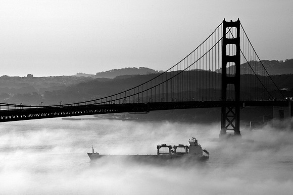 Golden Gate Bridge Morning Ship