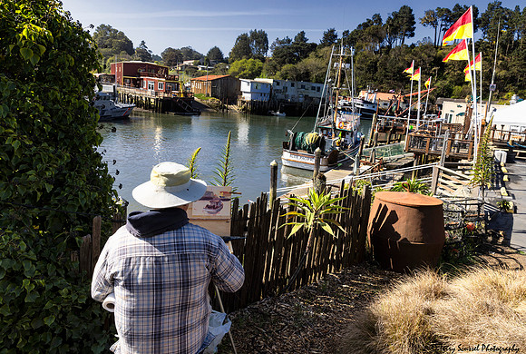 Chuck painting the Blue Pacific, Noyo Harbor copy