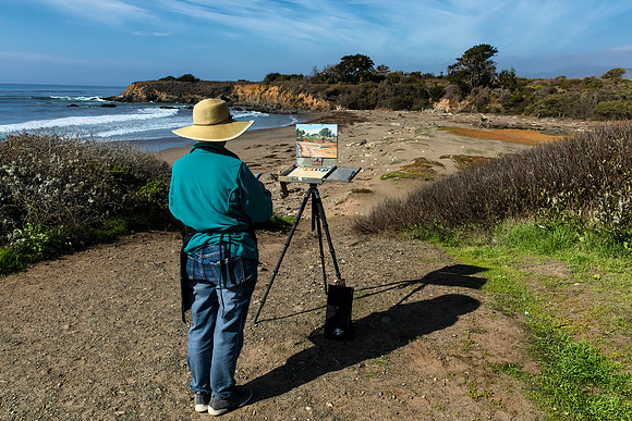 En Plein Air & Shadows at William Randolph Hearst Memorial Beach 2 Copy