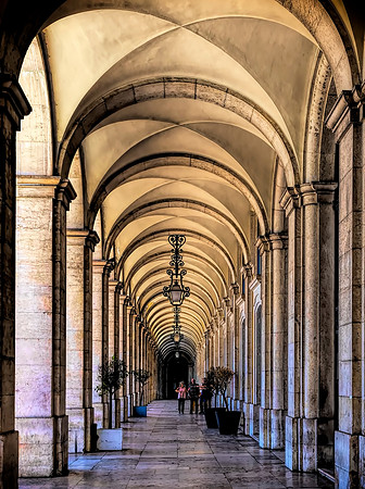 Arches on Praca do Comercio, Lisboa (Topaz - Basic Correction w-vignette blur) 6x9
