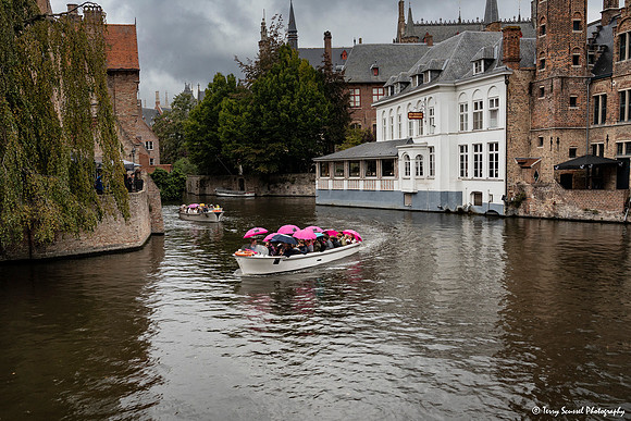 Rainy Canal Cruise on the Rozenhoedkaai Canal, Brugge copy
