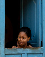 Lady in Blue Door