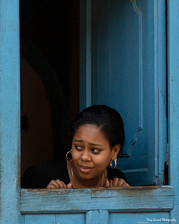 Lady in Blue Door