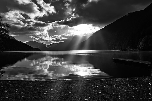 Lake Crescent Pier, Olympic National Park copy bw