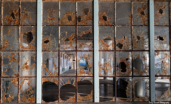 Weathered wire mesh panes2