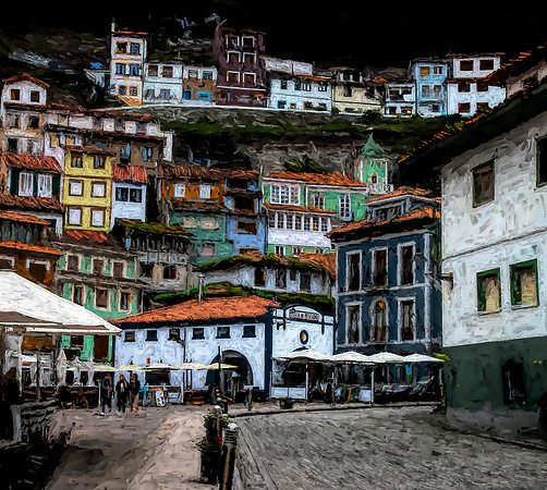 Cudillero, Asturias, Spain 1c - (Edward Hopper+Basic++)