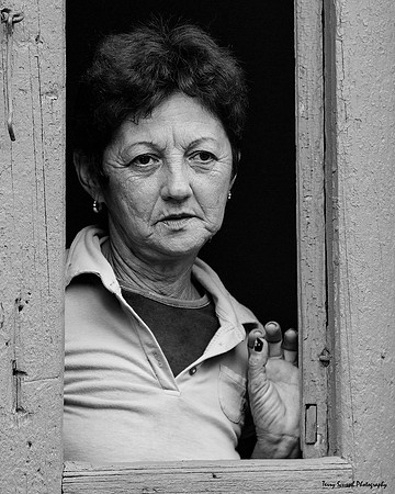 Lady in Window Door 1