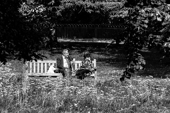 London Park Conversation B&W