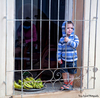 Boy in Blue Striped Hoodie