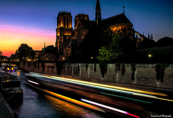 Notre Dame Light Streaks