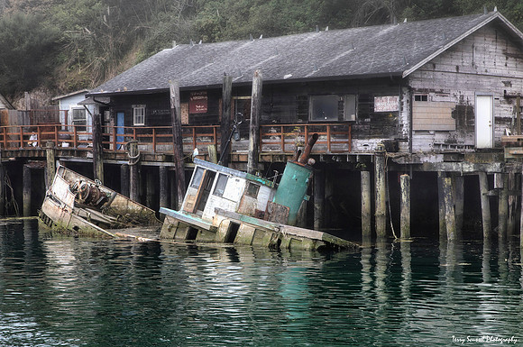 Sunken Fishing Boat Noyo Harbor