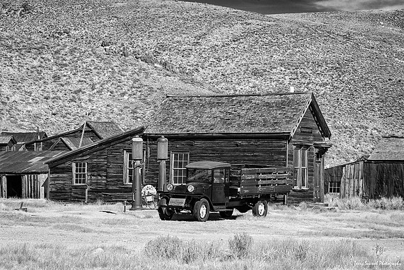 Dodge truck at Bodie 2 B&W