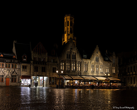Rainy Night at Burg Square - Brugge copy