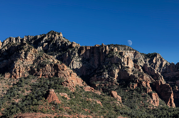 Moon Rising over Sedona Ridge