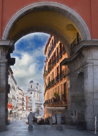 San Isidro Church from The Cuchilleros Arch, Plaza Mayor - Renoir copy