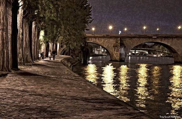 Evening Stroll on the Siene - graphic
