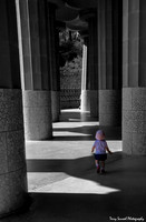 Baby Walking at Park Guell (B&W)