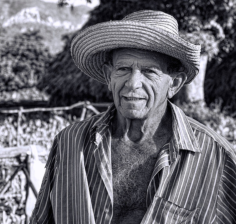Vinales Tobacco Farmer 1 B&W