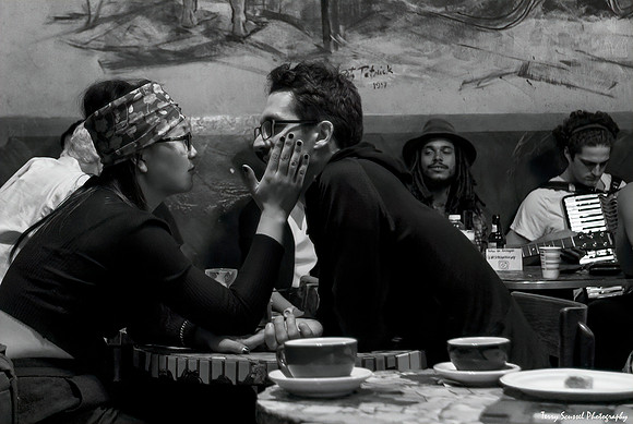 Cafe Trieste - Romantic Couple B&W