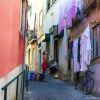 Alfama Street Scene 3 - Cezanne II